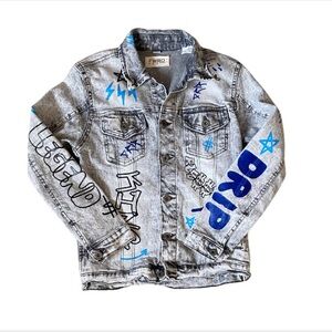 FWRD Denim Youth Faded Gray Denim Jacket Size L 14-16